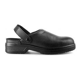 Slipper, Shoe Staff, with strap, PPE 2nd category SB E FO SRC - Black
