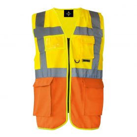 Vest two-tone multi-function, high-visibility stripes reflective 5 cm
